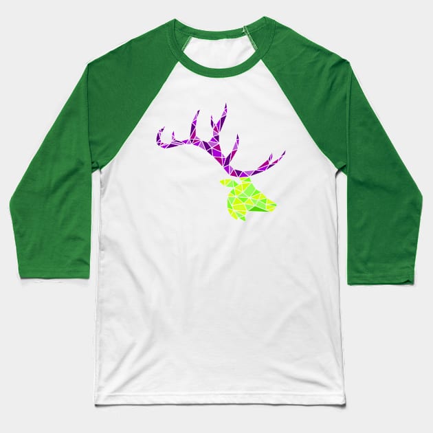 Geometric stag Baseball T-Shirt by Wild Geometric